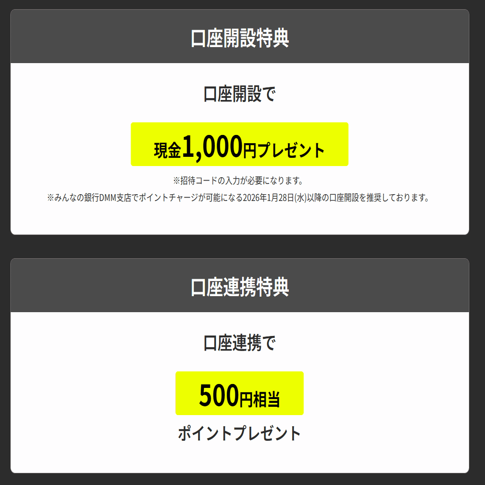 2重取り】みんなの銀行紹介コード＋DMM連携で特典を最大化する裏技！1,000円だけもらって満足してない？｜オトクマ@友達紹介note
