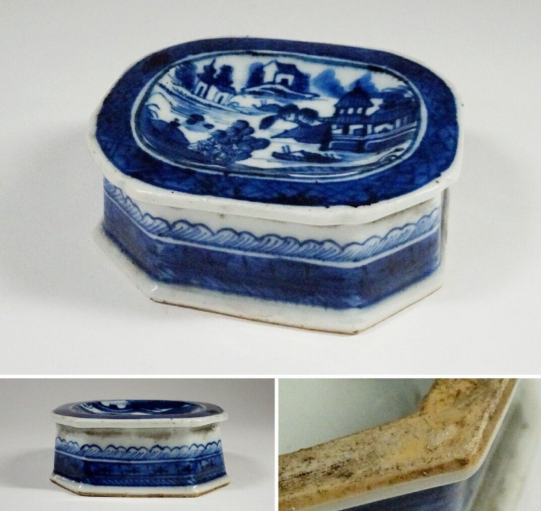 明代青花山水楼閣図｜トリニティ