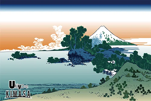 葛飾北斎の浮世絵が、ベクターデータになっていく— 海と富士の距離を