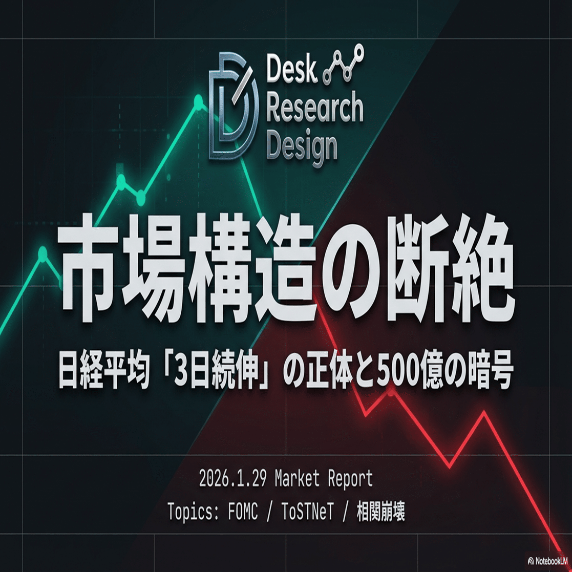 2026年1月29日】本日の株式市場：「アドバンテス好決算で奮闘も、半導体全体には売り仕掛け（SQ思惑かも、TOPIXは少し安心感が広がる）」｜Desk  Research Design
