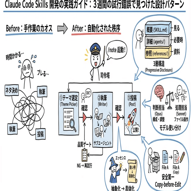 Claude Code Skills作成の実践ガイド：3週間の試行錯誤で見つけた設計