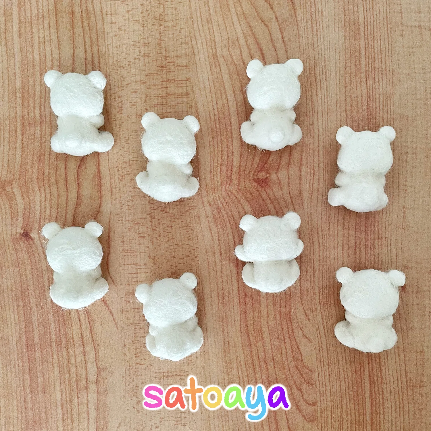 【確認用】羊さん✼羊毛フェルト×石塑粘土 ハンドメイド 石粉粘土と羊毛フェルトでクマ制作中 他｜satoaya