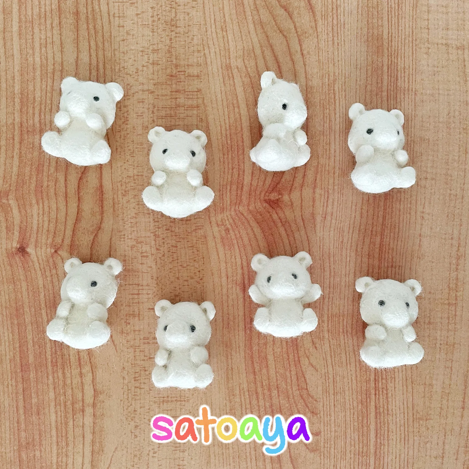 ハンドメイド 石粉粘土と羊毛フェルトでクマ制作中 他｜satoaya