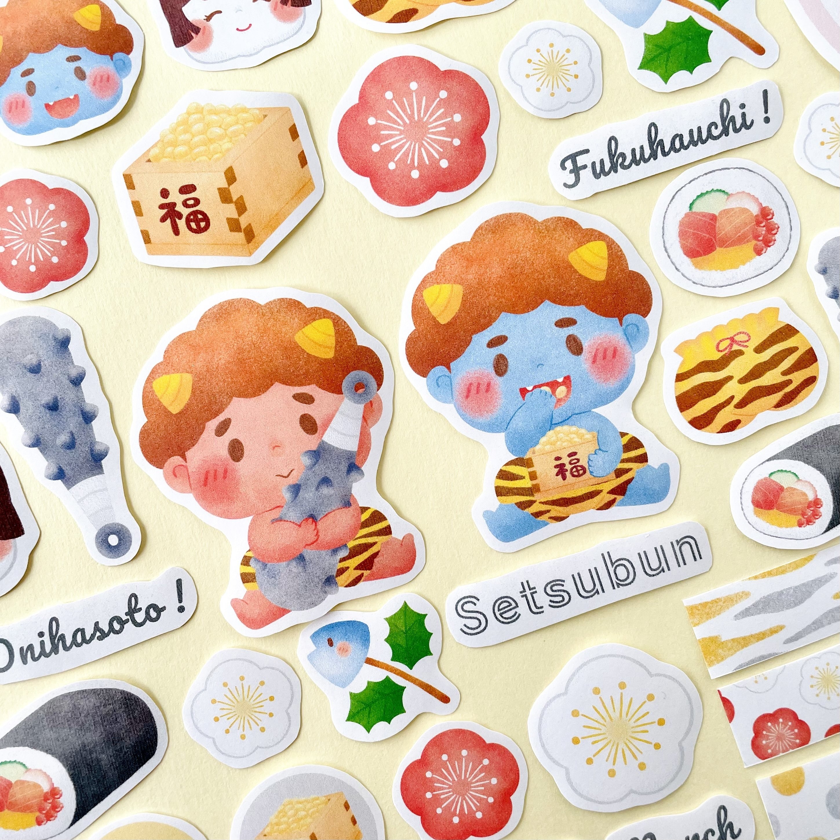 コラージュシート 】No.14 節分｜Kulumi┊イラストレーターたけもとみほ