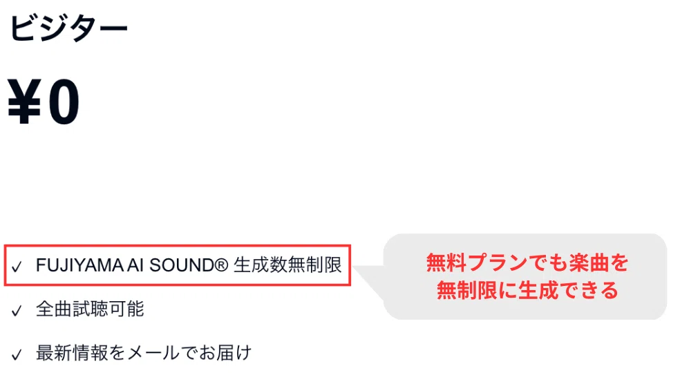 Amadeus Codeでは、無料プランでも楽曲を無制限に生成できる