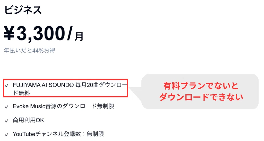 Amadeus Codeは有料プランでないと楽曲をダウンロードできない