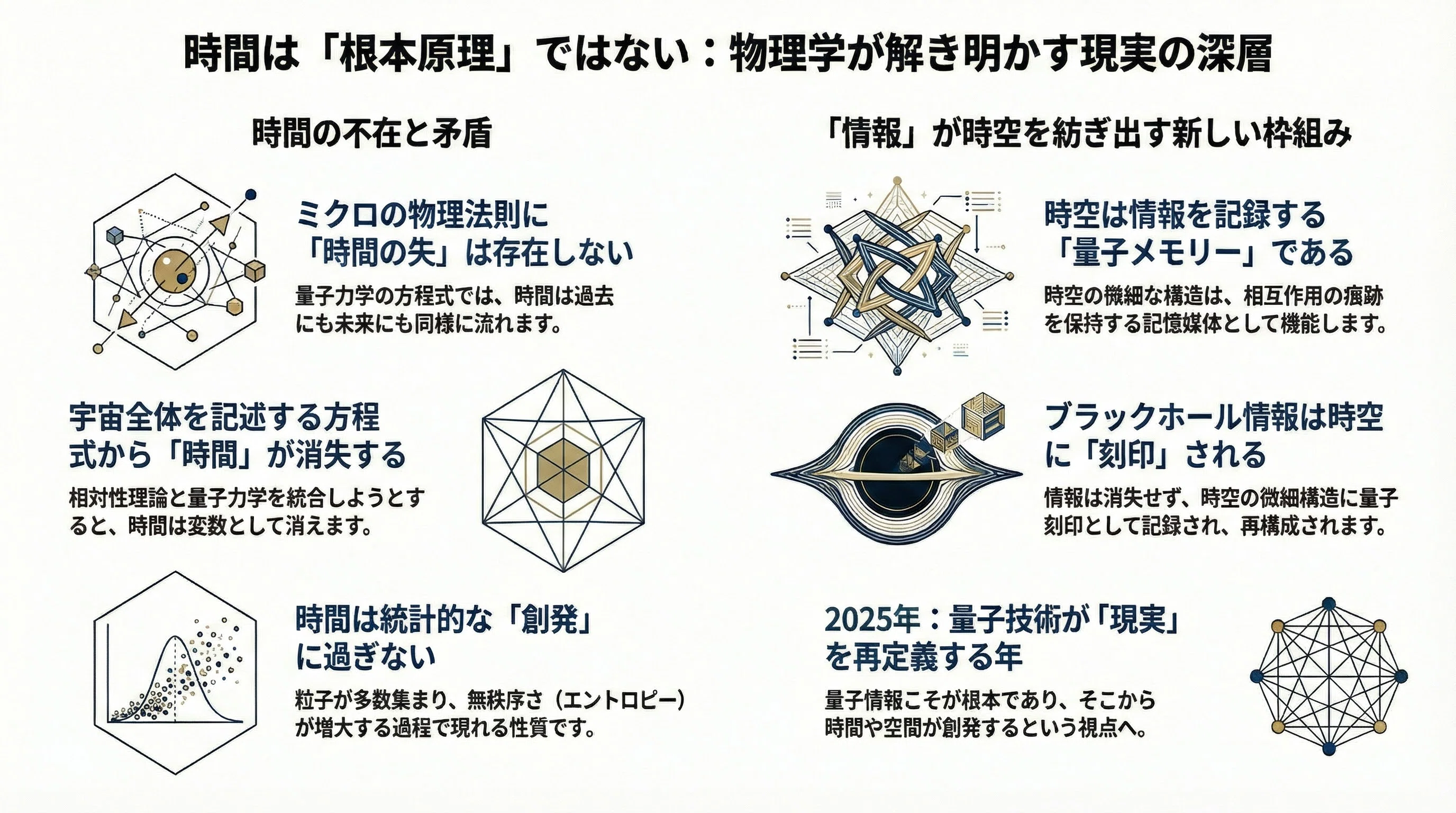 時間」は宇宙の根本原理ではない――静かに進行する物理学革命が