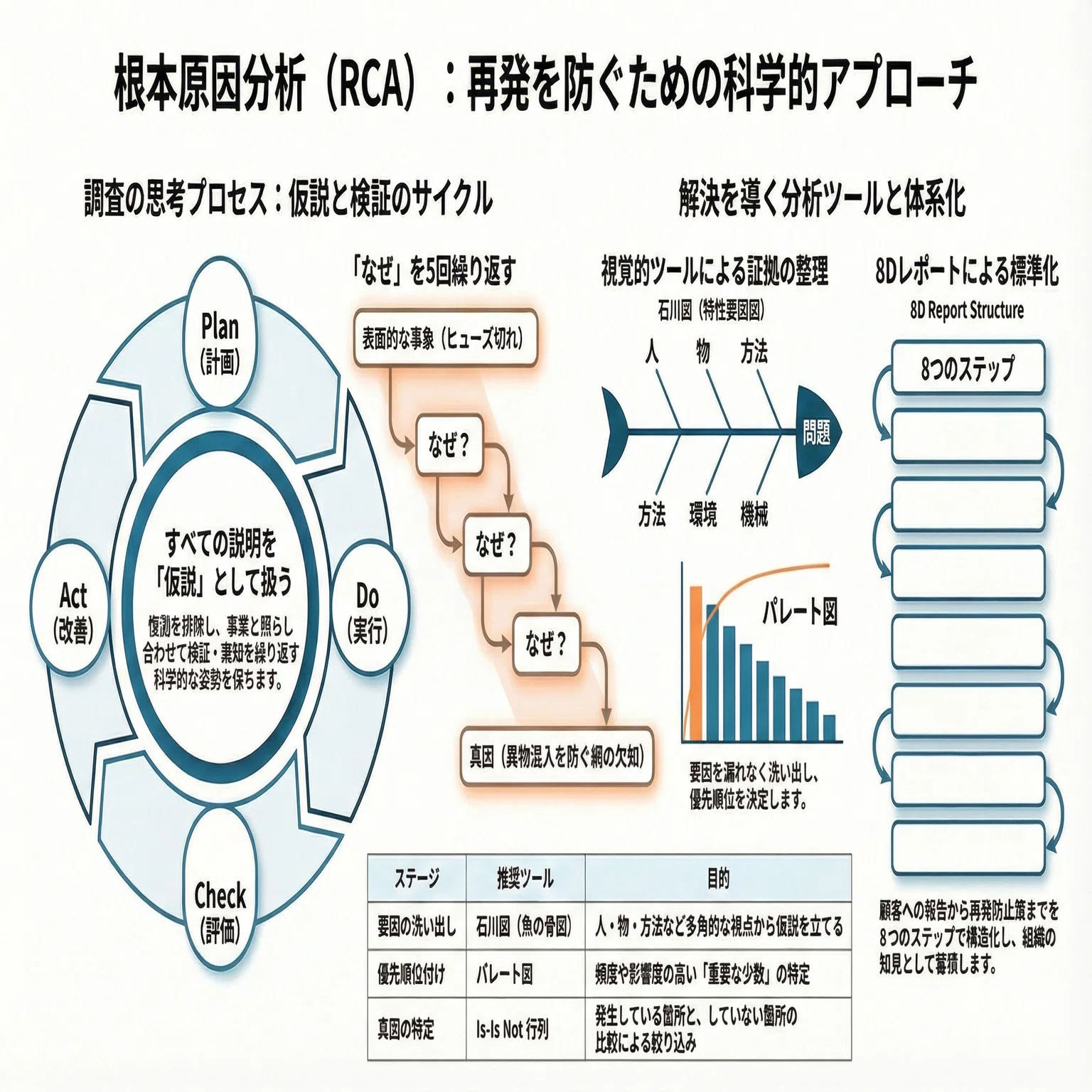 根本原因分析（RCA）の極意：再発を許さない「仕組み」の作り方｜本