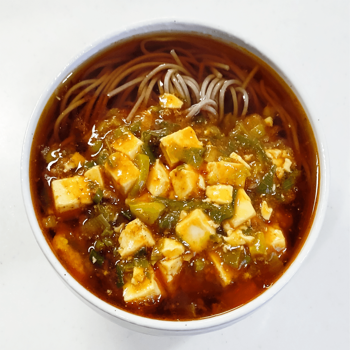 麻婆豆腐そば（大辛）とミニ麻婆丼セット【我が干しそば道 精進の170杯