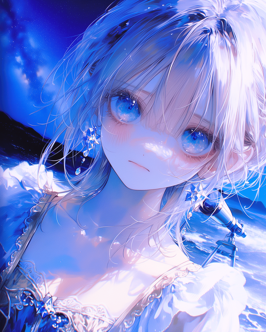 星夜 天体観測の夜に︰たとえ夜空に星座が見えなくとも【画像生成AI / 4コマ