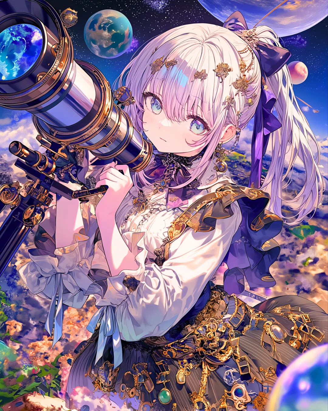 天体観測の夜に︰たとえ夜空に星座が見えなくとも【画像生成AI / 4コマ