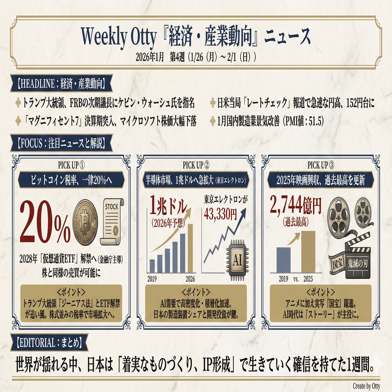 週刊「経済・産業動向」ニュース（2026年1月第4週）｜乙部 信吾 Shingo Otobe（LIGHTz）