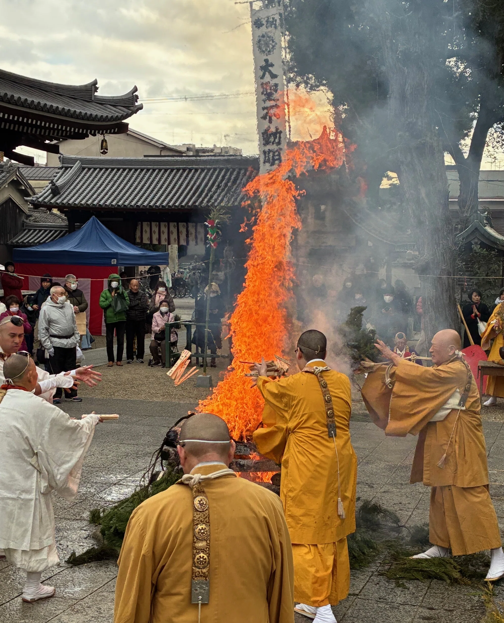 28日 初不動で柴燈護摩供が執り行われた [法楽寺]｜達磨の眼【伝統文化