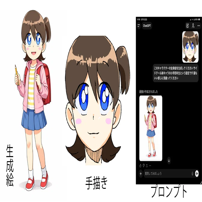 手描き/生成AI】自分の描いた絵をAIに描かせてみた件｜白鼠米子