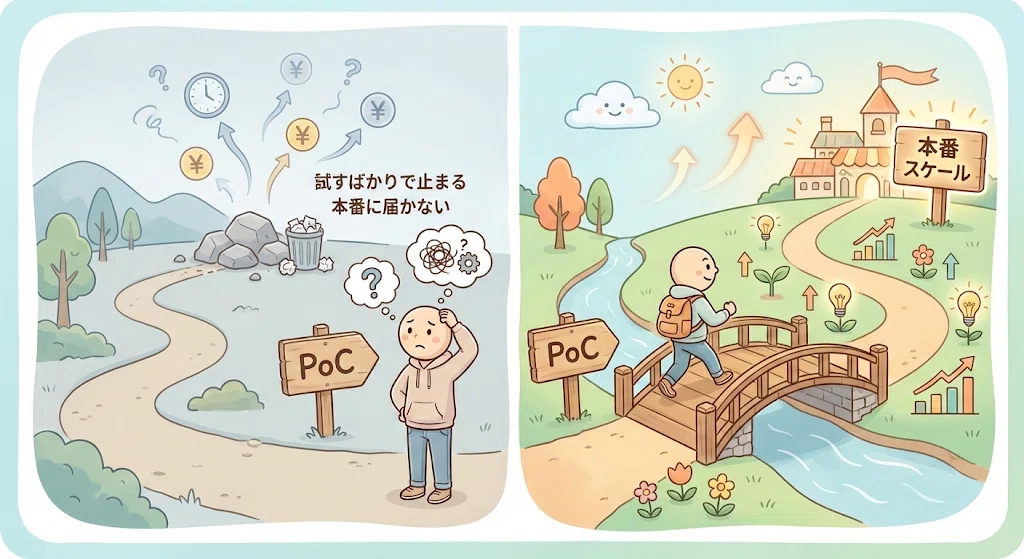 Pocnote うまくいったのに、その先に進めない。——「PoCで終わる日本」の正体と、教室から始まる一歩|mhamadajp