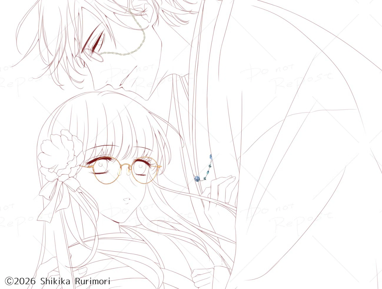 イラスト】小説表紙風｜瑠璃森しき花
