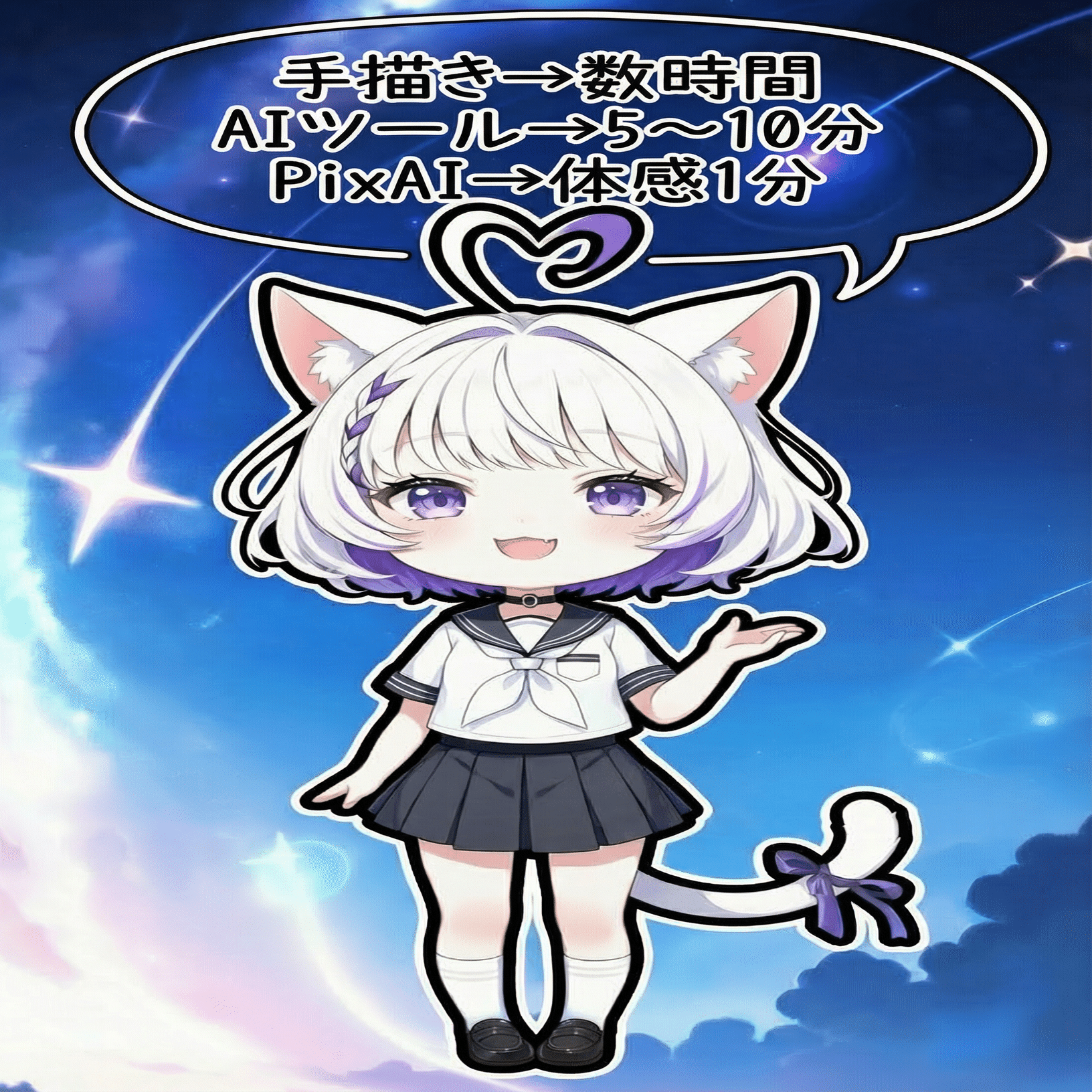 PixAIでキャラクターデザインシートを作る方法｜キャラデザインを1枚で