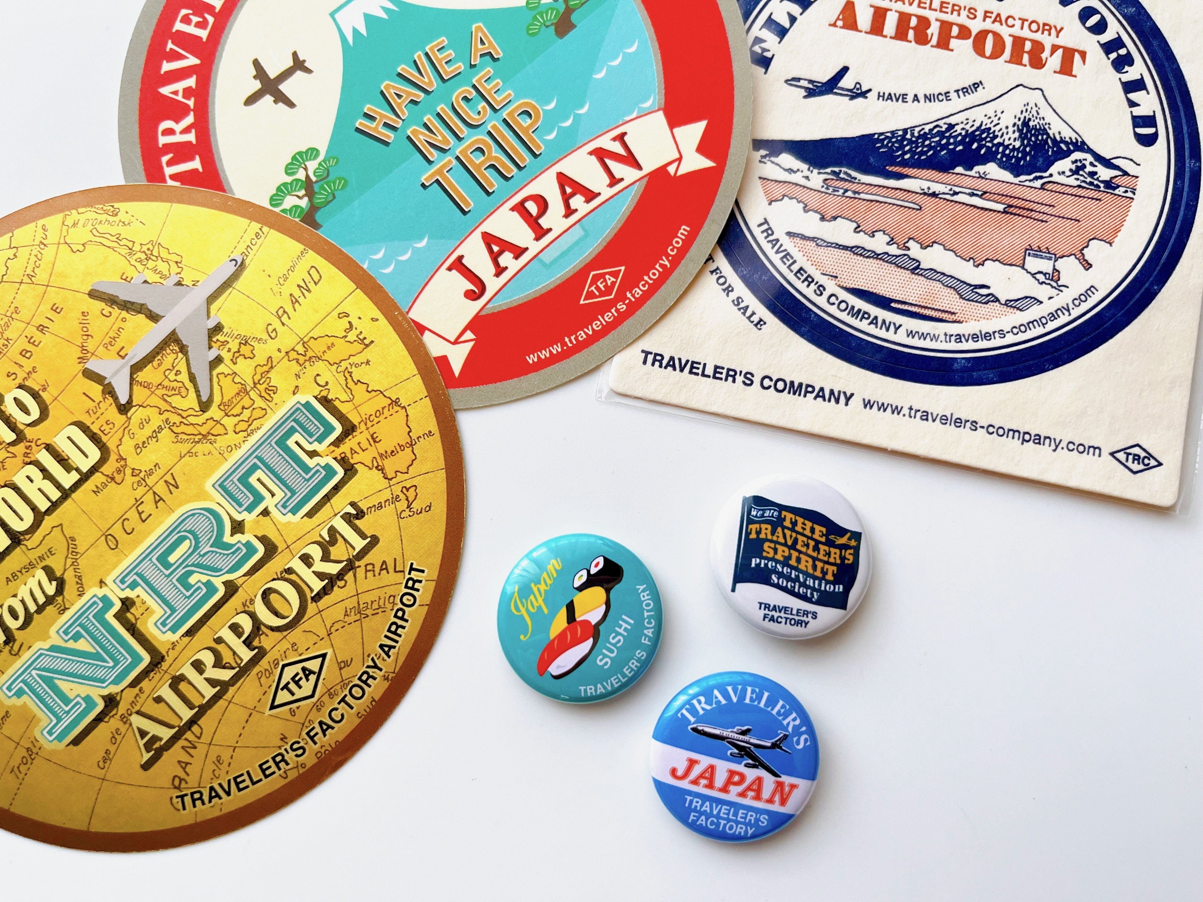 未開封　トラベラーズファクトリー　缶バッジ全13種類　成田空港限定 成田空港にあるトラベラーズファクトリーに行ってきた｜みわ