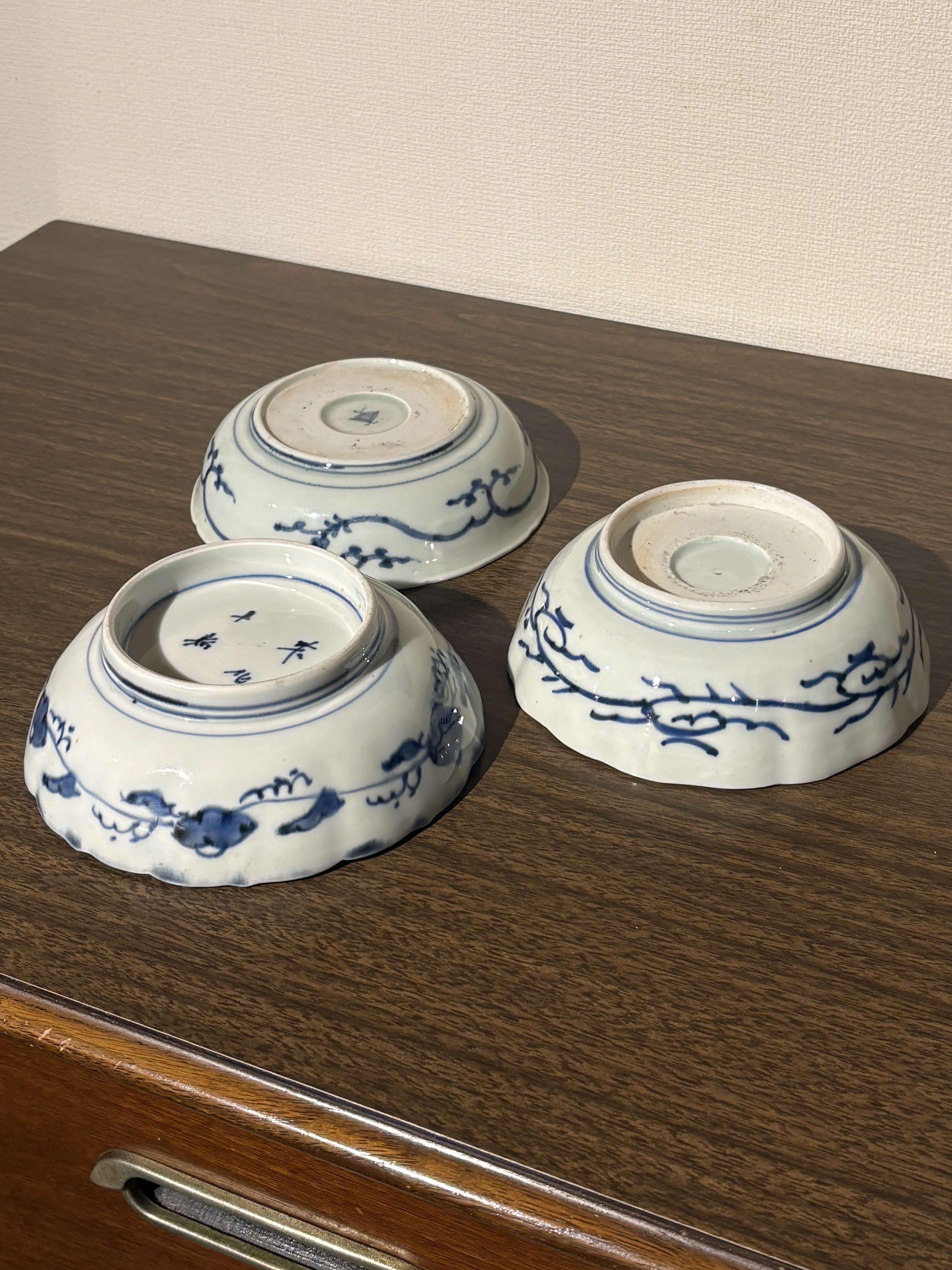 骨董品 陶磁器 お皿 アンティーク 明治時代の繊細な手描きアンティークなます皿 食器