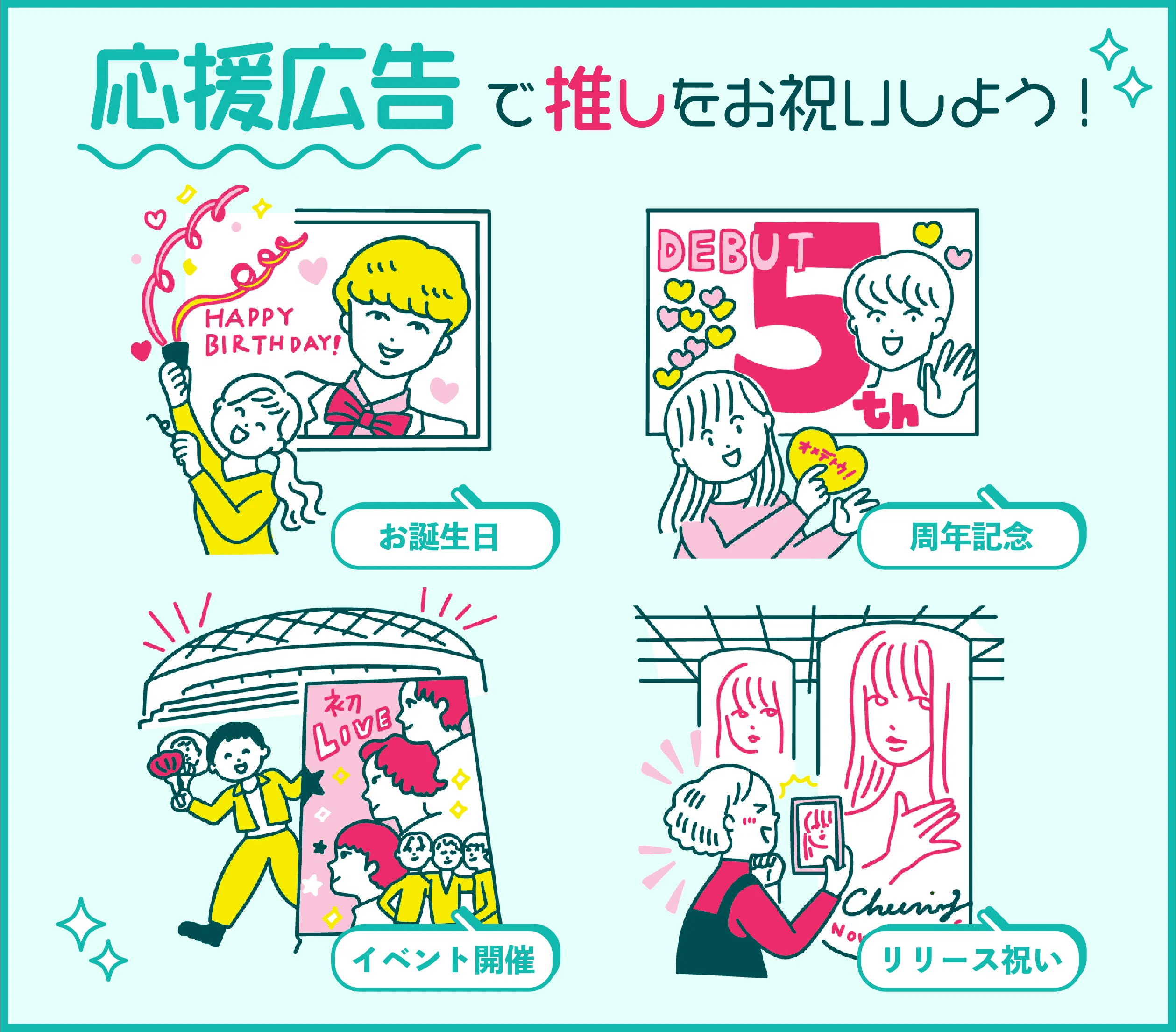 応援広告　出すタイミング　誕生日　イベントお祝い