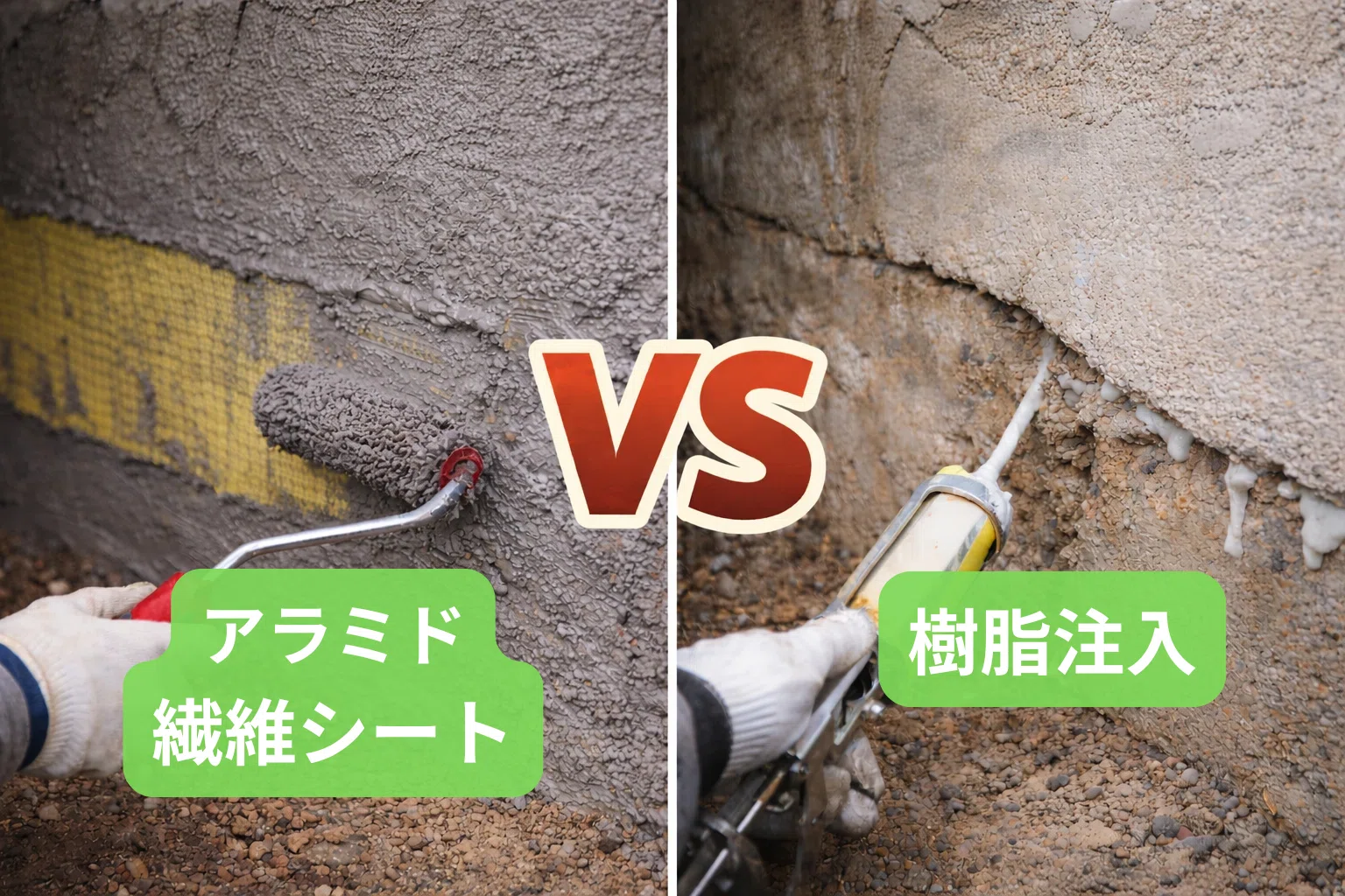 アラミド繊維シート vs 樹脂注入｜我が家に最適な基礎補強工法はどっち 