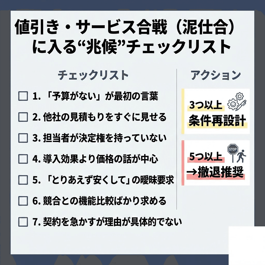 値引きに踏み込んだ瞬間、営業は消耗戦に負ける｜“泥仕合”から撤退する