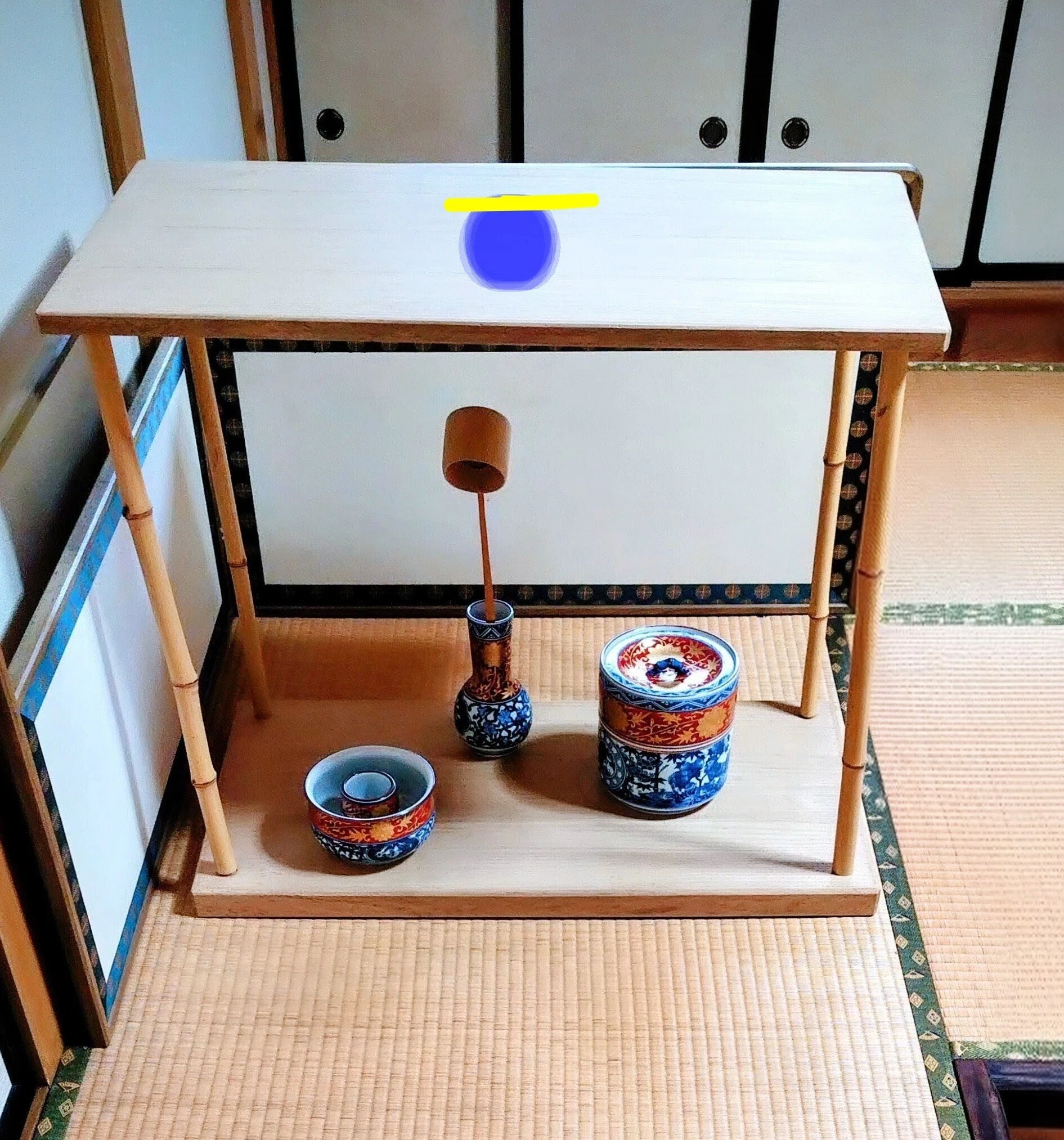茶道(玉川遠州流)〜竹臺子《ちくだいす》建水の中に蓋置き〜伝書【増補