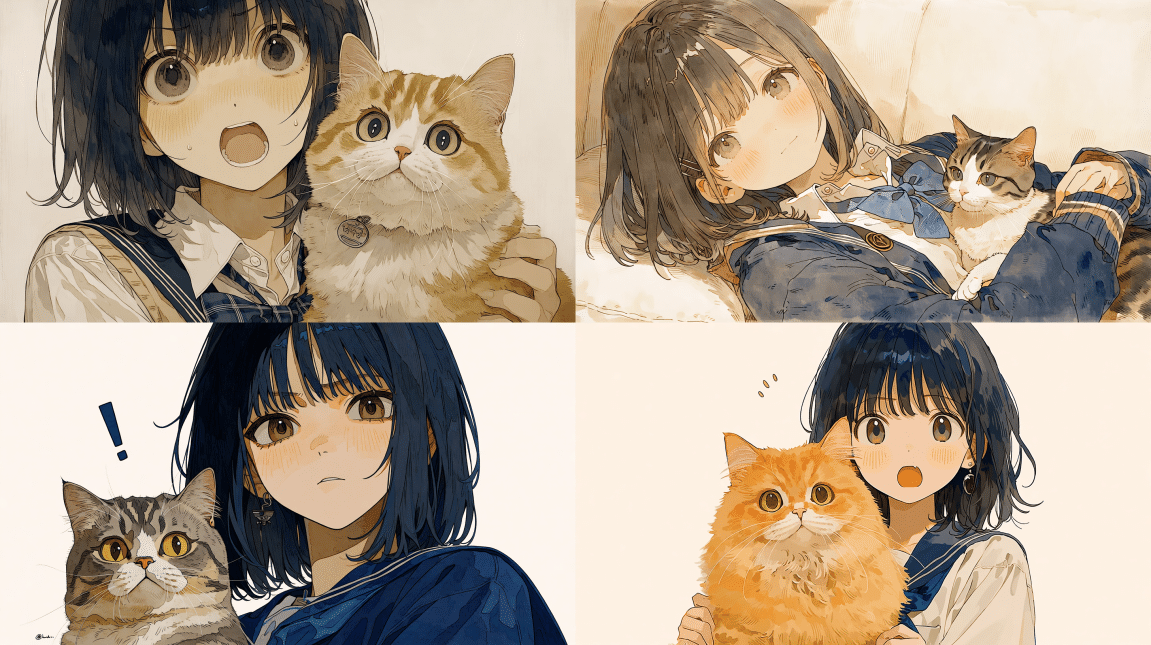 Midjourney niji7で試す!イラスト系画風10選【比較画像付き