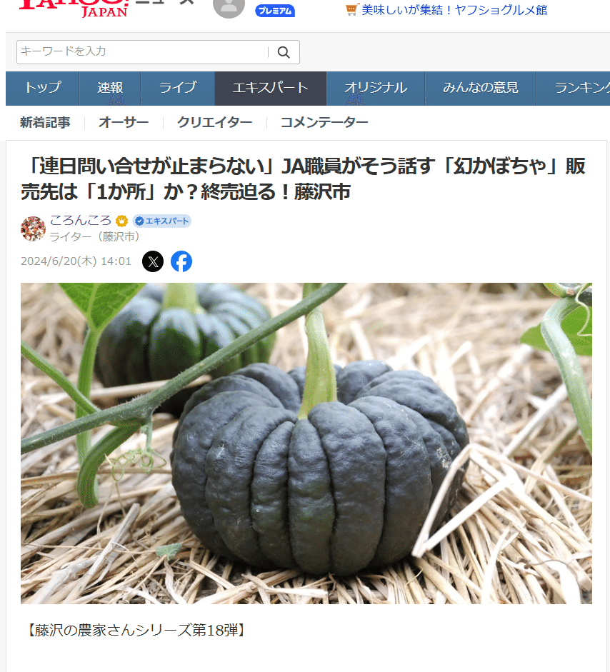 連日問い合せが止まらない」JA職員がそう話す「幻かぼちゃ」販売先は