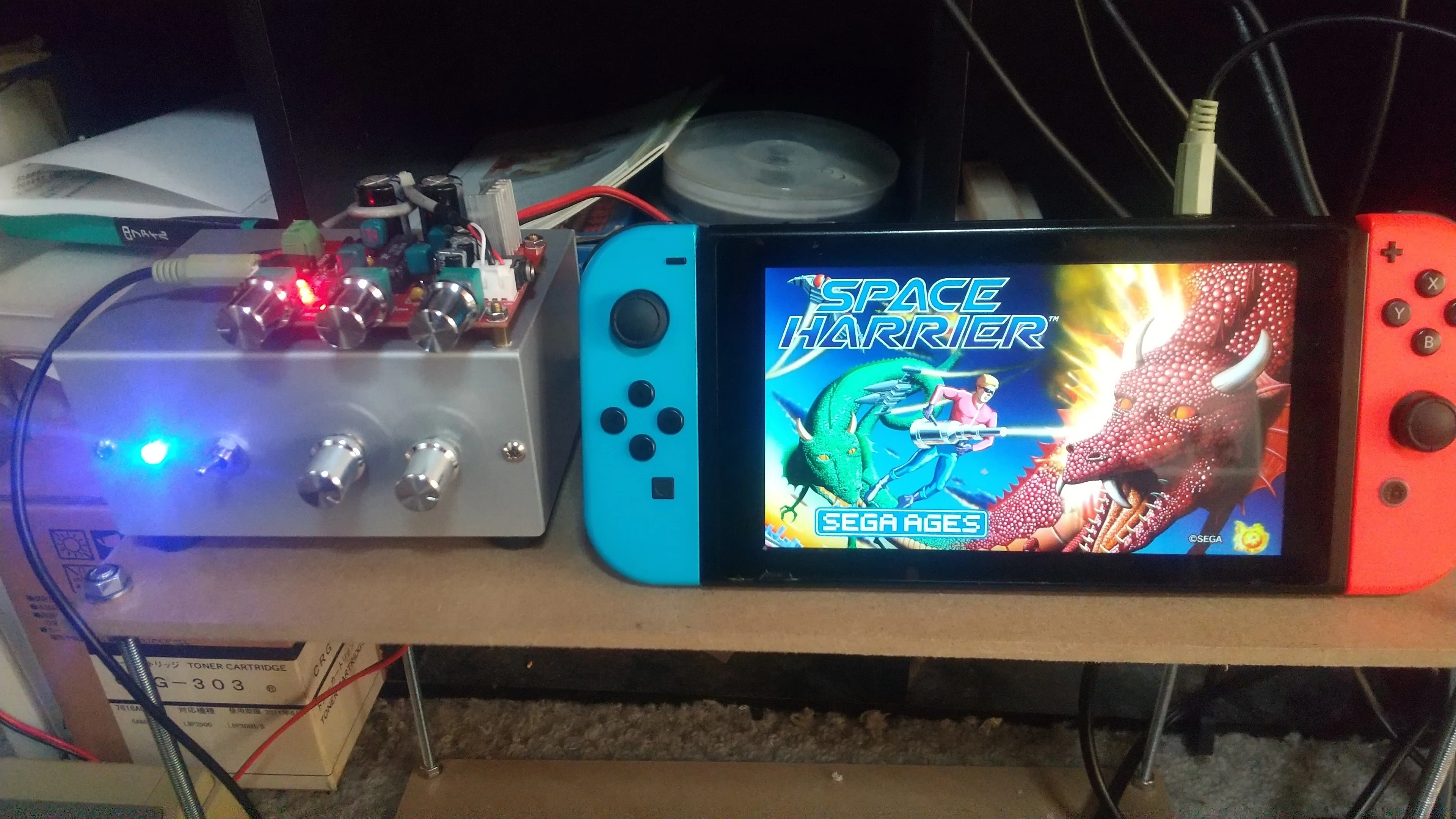 i*a様 手作りプリメインアンプ LM384非革命アンプを自作してSwitchで『スペースハリアー』のBGMを