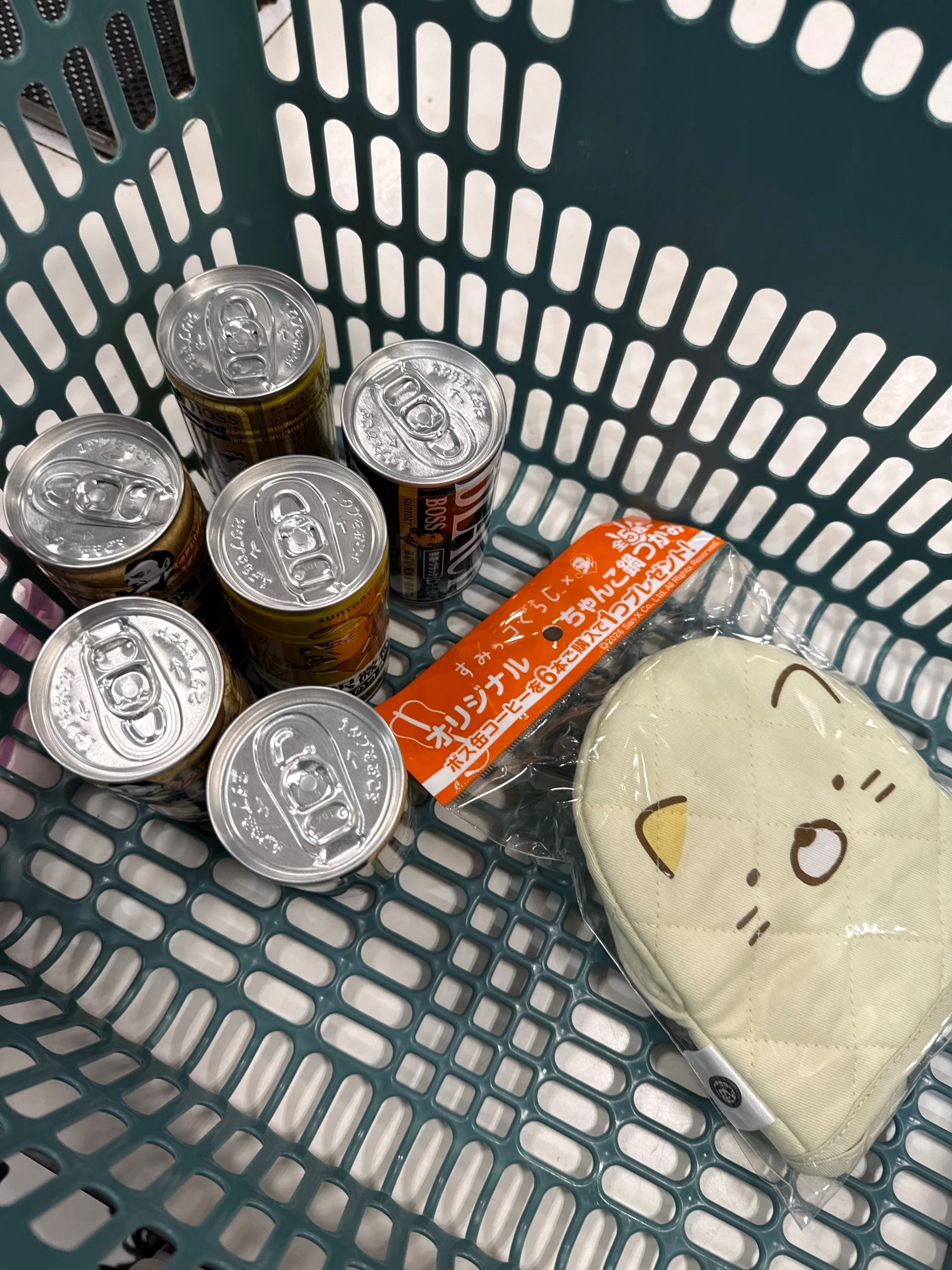 缶コーヒーですみっコぐらしのちゃんこ鍋つかみ｜すみ子