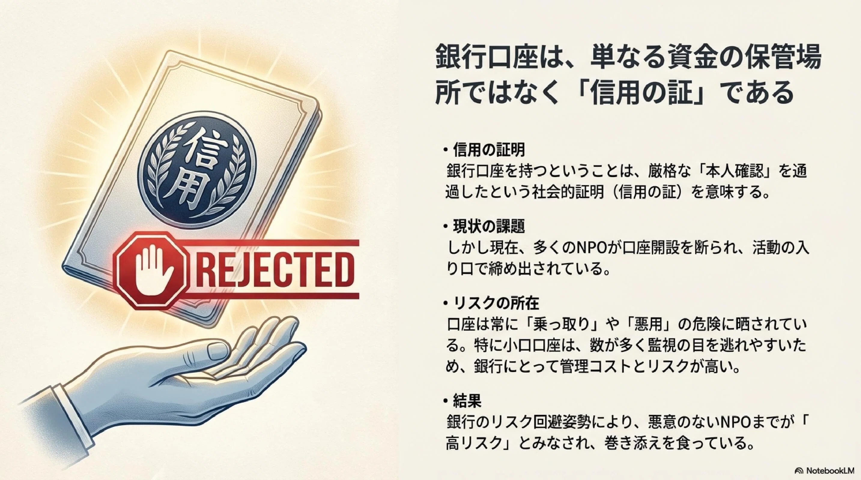 なぜ非営利組織は銀行の招かざる客なのか —金融規制がもたらす萎縮