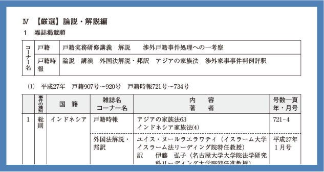 国際結婚業務必携　渉外戸籍のための各国法律と要件 新刊案内】『渉外戸籍のための各国法律と要件』特別編 参考文献索引集