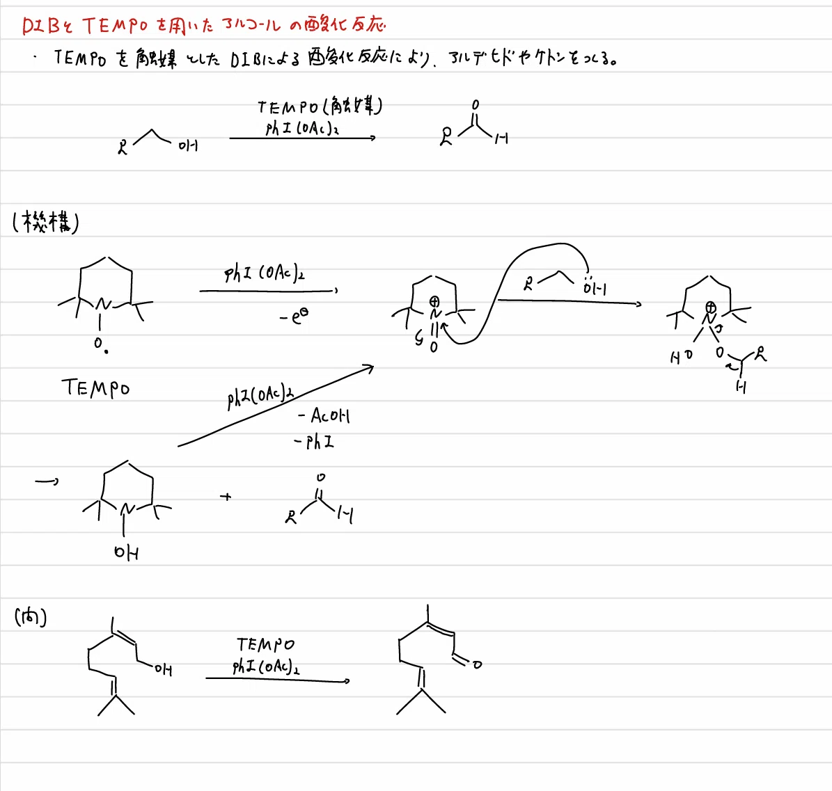  重要反応機構まとめノート｜ケミスト 