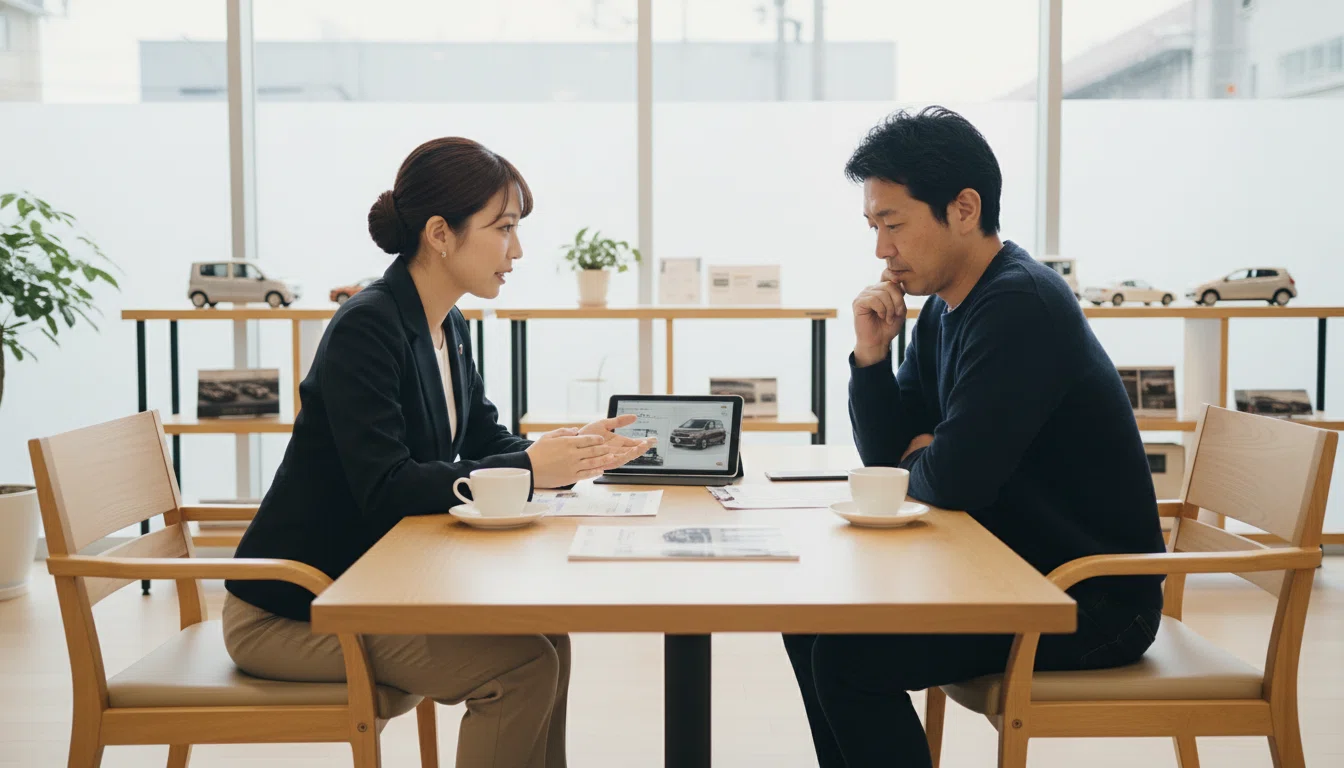 保険料の見積書を見て驚く若い世代のドライバー