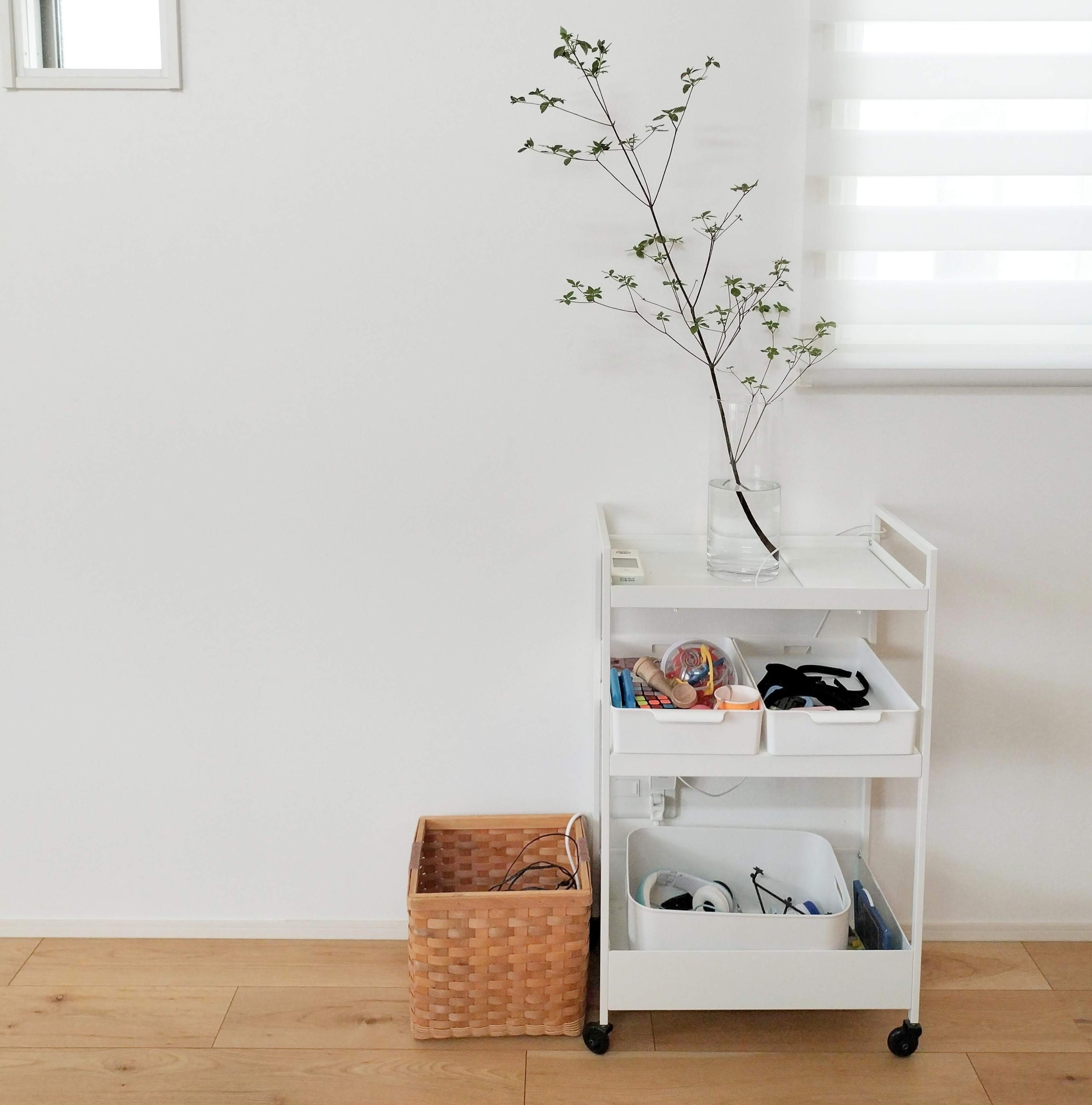 IKEAワゴン】ニッサフォースにフィットするDAISO・無印良品の収納