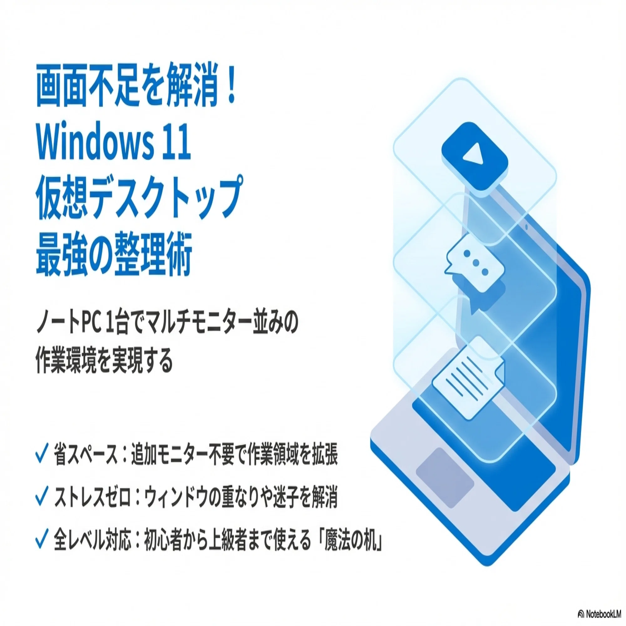 Windows 11 仮想デスクトップを使いこなして業務効率化｜画面不足を