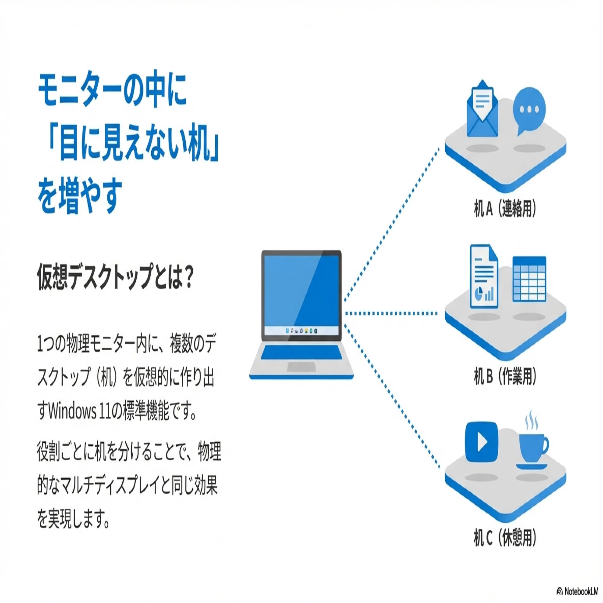 Windows 11 仮想デスクトップを使いこなして業務効率化｜画面不足を 