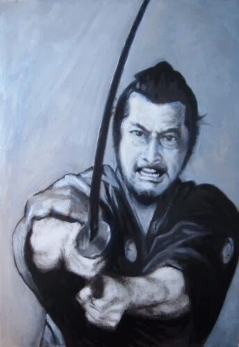 都志良三肖像画大全（17）三船敏郎さん ( 1920 - 1997 ) Japanを描く