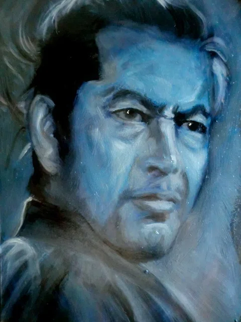 都志良三肖像画大全（17）三船敏郎さん ( 1920 - 1997 ) Japanを描く