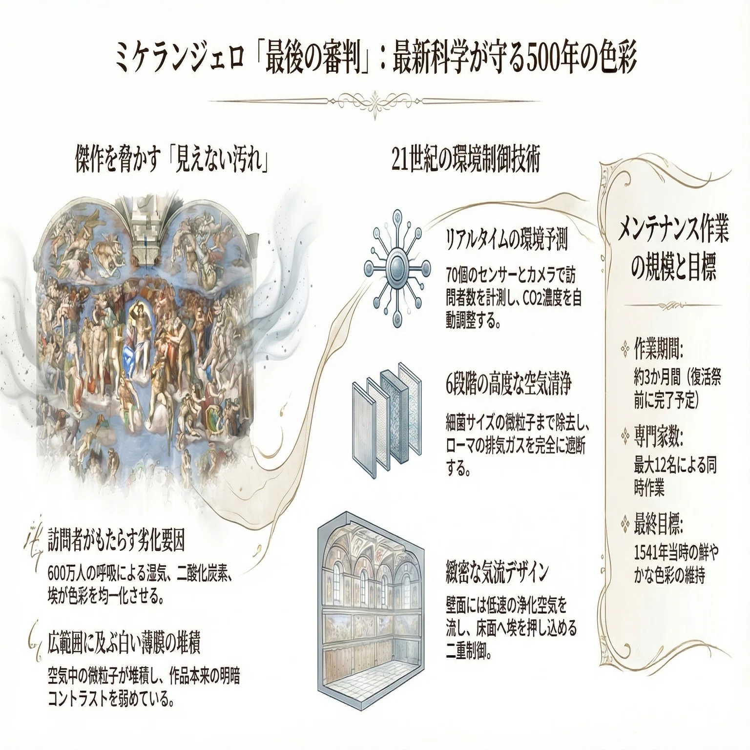 ミケランジェロの傑作を未来へ――最新科学が守る「最後の審判」｜最新