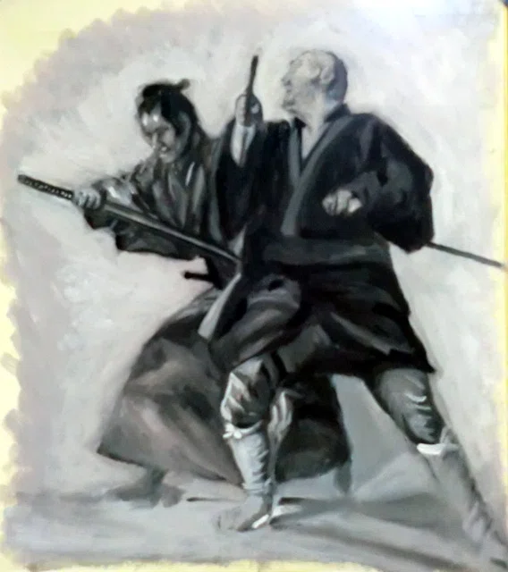 都志良三肖像画大全（17）三船敏郎さん ( 1920 - 1997 ) Japanを描く