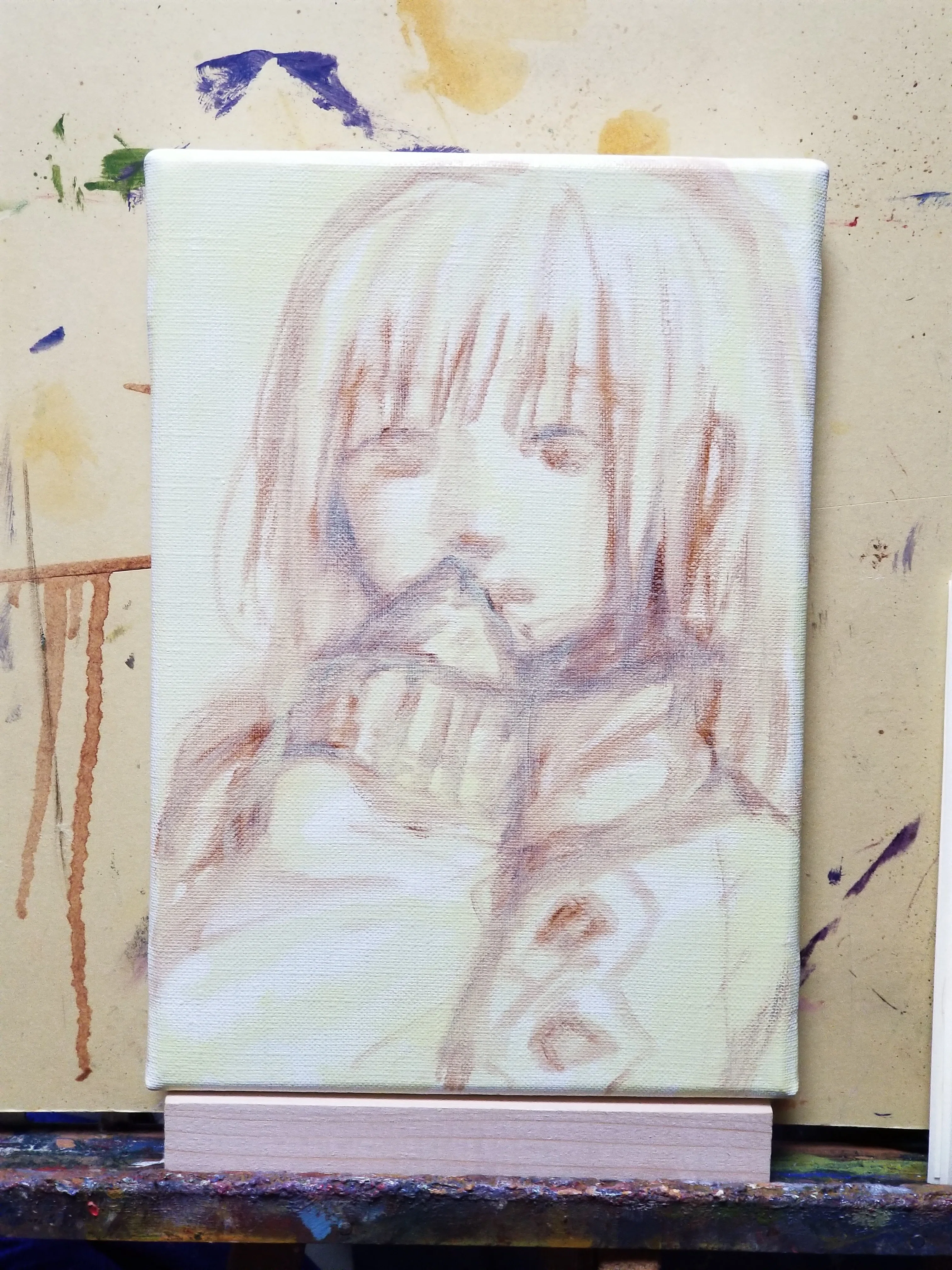 油絵制作記録 14｜少女.k｜8層のグレーズ：現代的絵画｜たかしろゆの