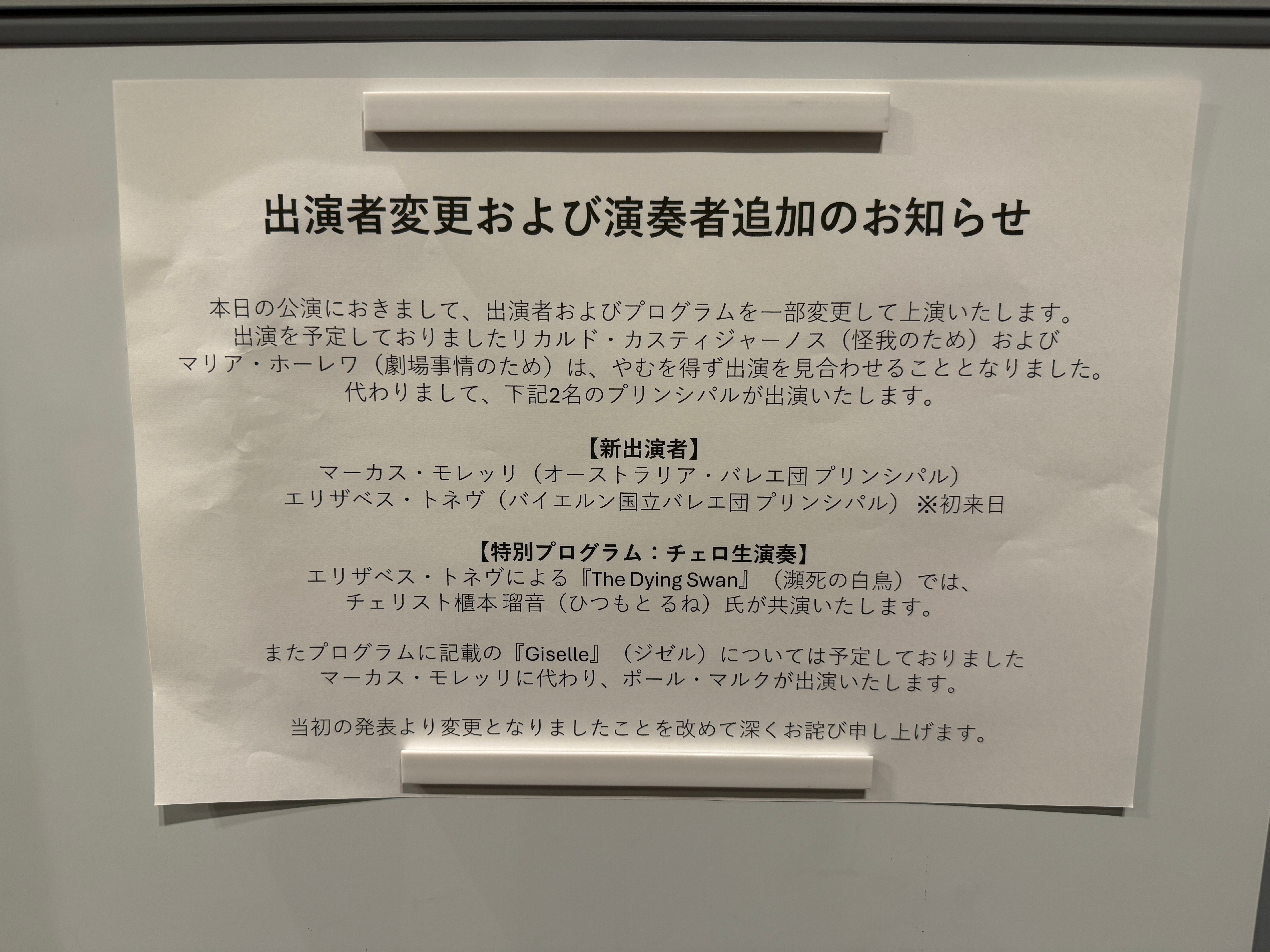 ジュリアンマッケイ&フレンズ　バレエ　ガラパンフレット　直筆サイン付き ジュリアン・マッケイ&フレンズ バレエ・ガラ アート・オブ・ダンス
