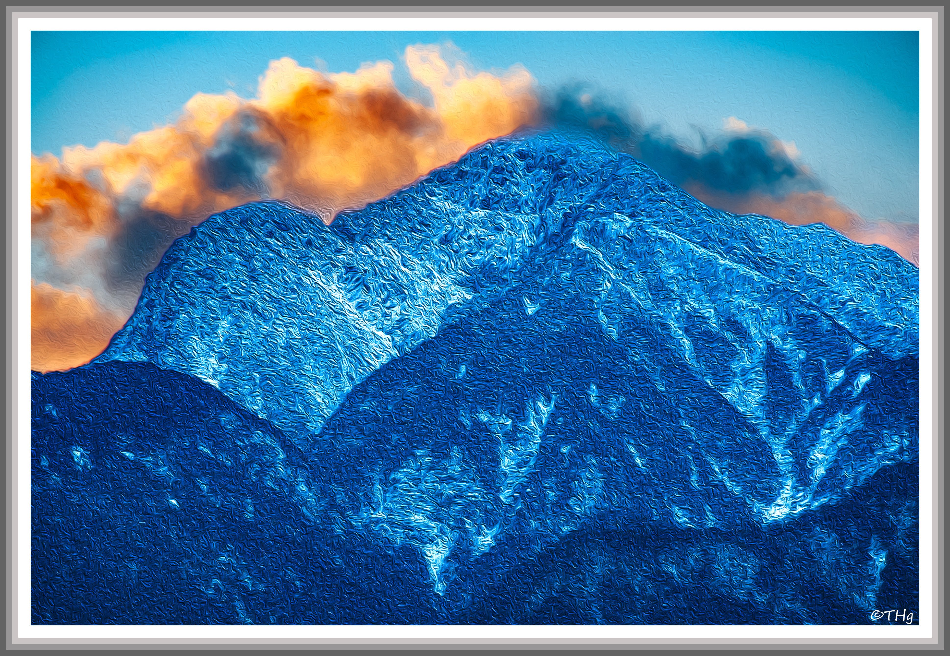 冬の甲斐駒ヶ岳（油彩風）｜taka