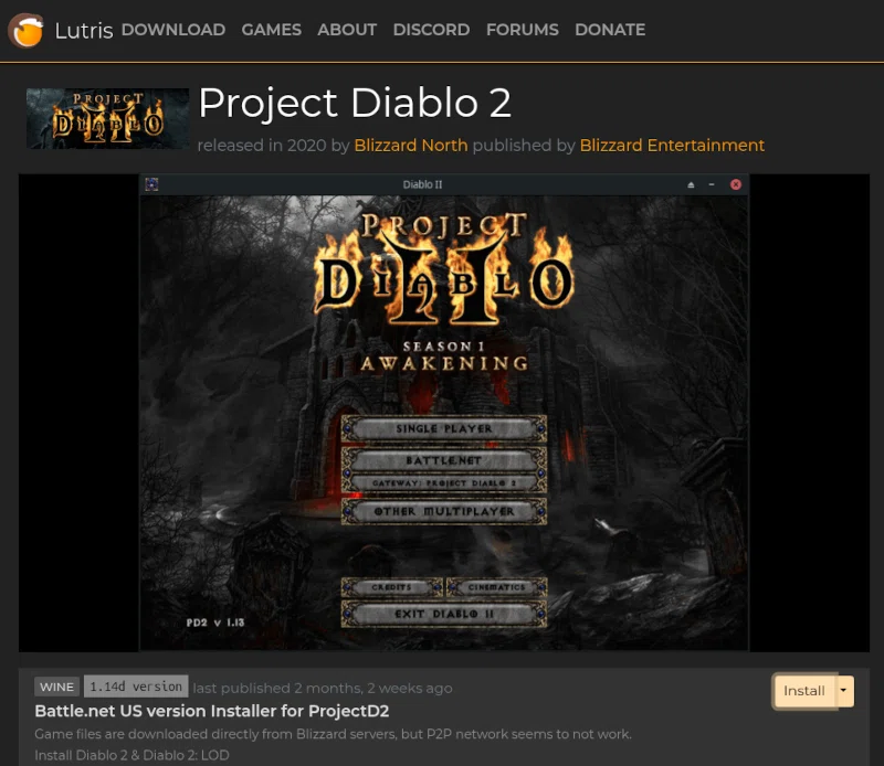 Linux で Project Diablo 2 をプレイする｜カワカミ オサム