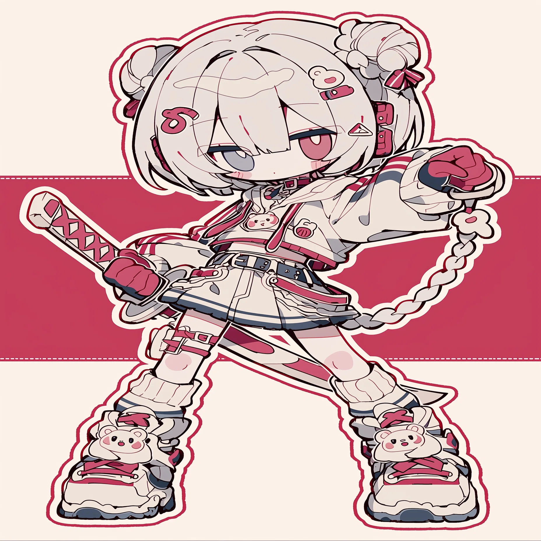 コピペOK】niji7で「刀(剣)×ポップ×女の子」を描くプロンプト｜Arun