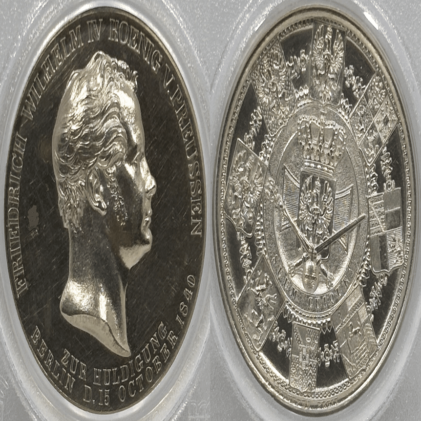 1840年 プロイセン フリードリヒ・ヴィルヘルム4世戴冠記念 銀メダル