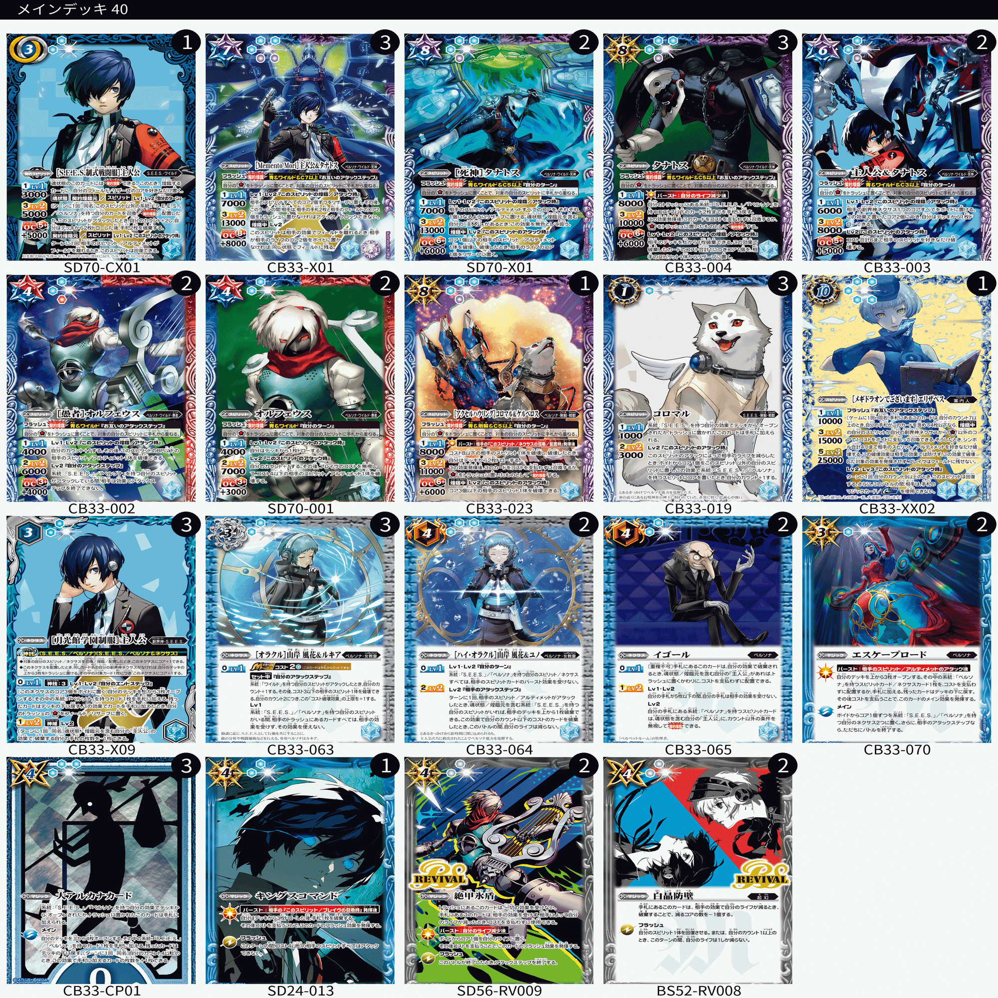 コラボEX頑張ろう】ペルソナデッキ解説〜主人公編〜【アイカツ！用