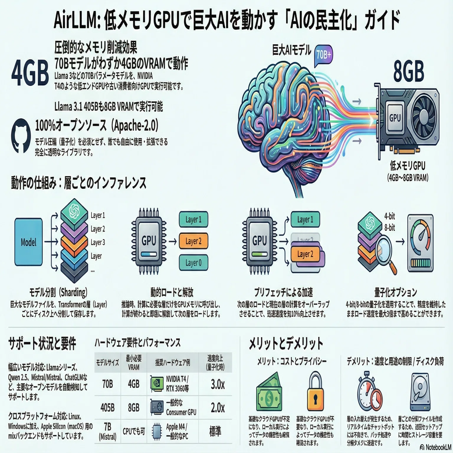 ローカルで重たいLLMを使いたいけどVRAM12GBしかないっ！そんな貴方に